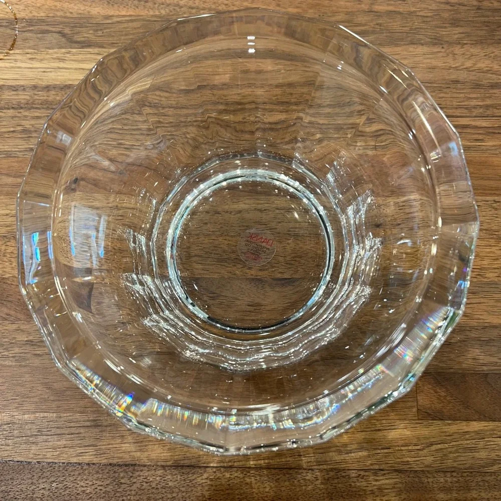 Dansk International Designs Clear Glass Paneled Serving Bowl Made in France